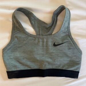 Nike Gray and Black Sports Bra with Racerback Design XS